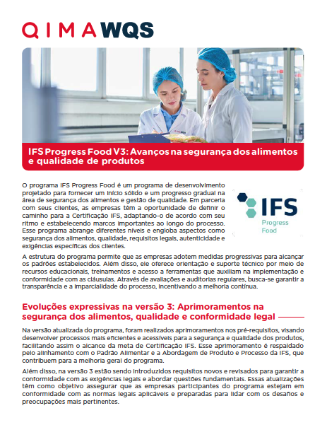 IFS Progress Food V3: avanços na segurança dos alimentos e qualidade de produtos