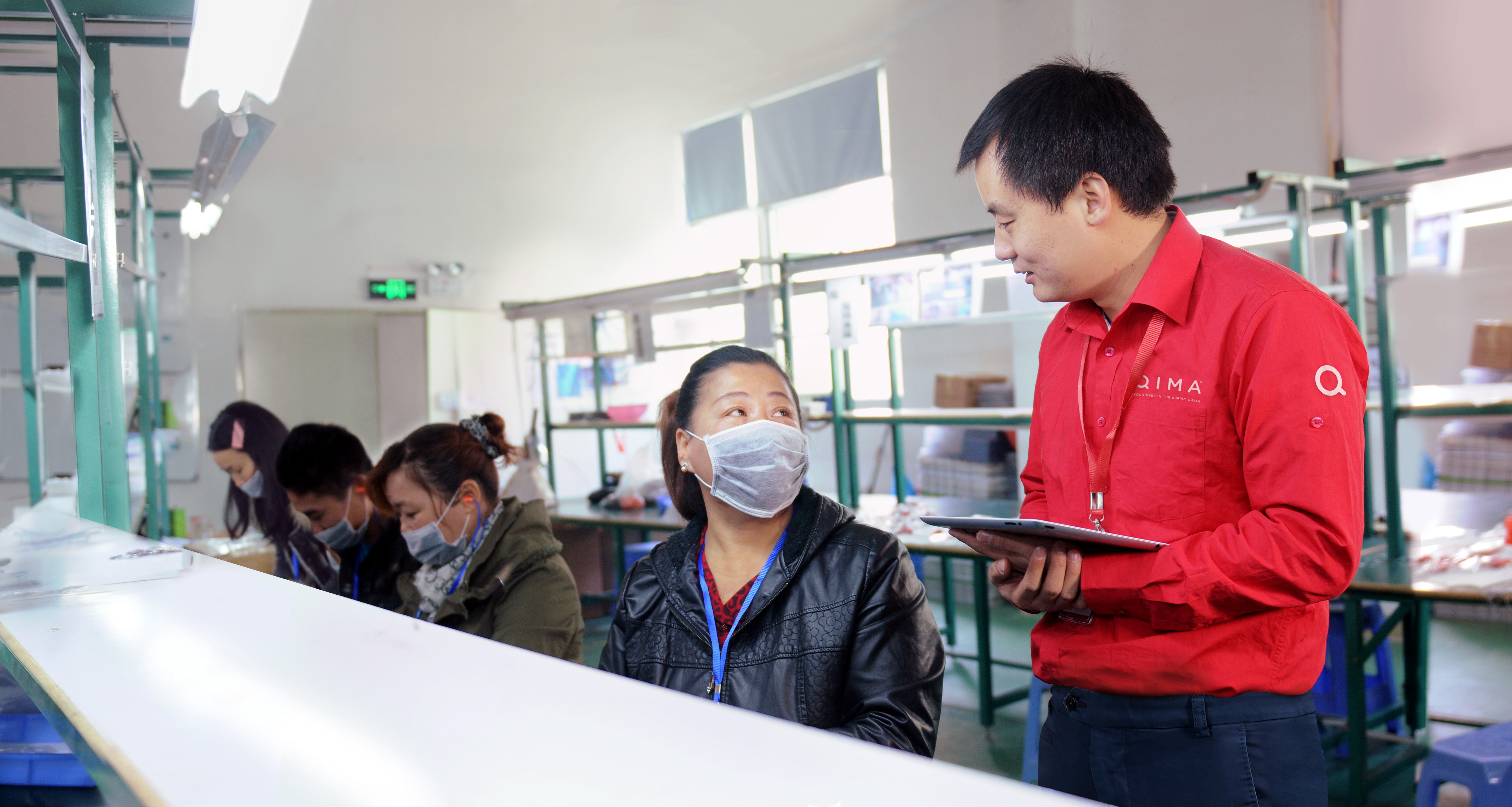 Quality control check performed by QIMA inspector in Chinese factory